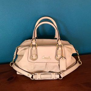 Coach Ashley Satchel in Bone Leather w/ Gold Trim